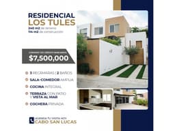 VENTA DE CASA LOS TULES, CABO SAN LUCAS $7,500,000 MXN