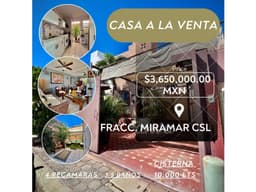 Venta de Casa en Fraccionamiento Miramar Cabo San Lucas
