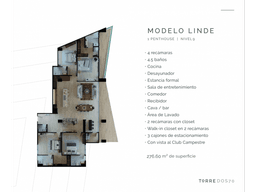 PREVENTA DEPARTAMENTOS MODELO LINDE (276.60 M2) TORRE DOS 70 TIJUANA